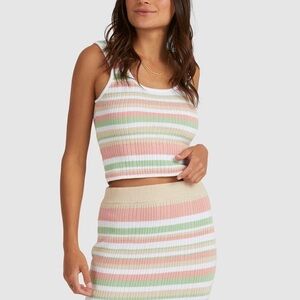 Roxy Pastel Striped Knit Vest Top, Size S